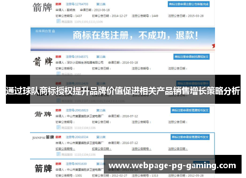 通过球队商标授权提升品牌价值促进相关产品销售增长策略分析