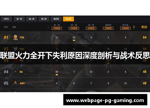 联盟火力全开下失利原因深度剖析与战术反思